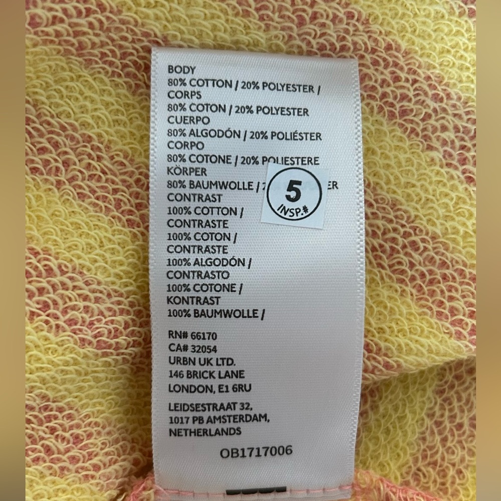We The Free Classic Striped Oversized Crewneck Yellow Pink Blue Top Rated - Picture 10 of 11